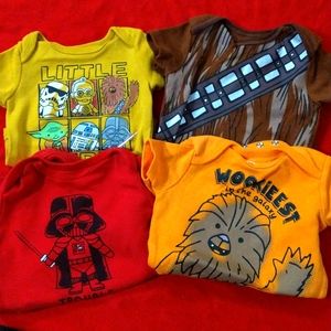 Star Wars 4 Graphic Star Wars Onesies Set